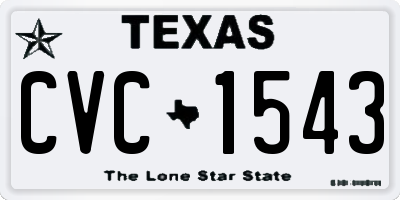TX license plate CVC1543