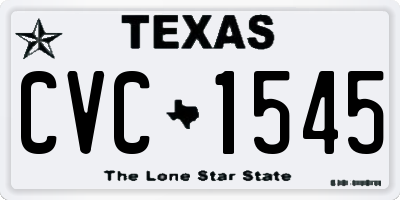 TX license plate CVC1545