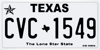 TX license plate CVC1549