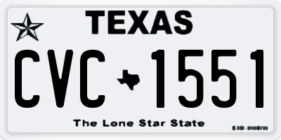 TX license plate CVC1551