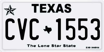 TX license plate CVC1553