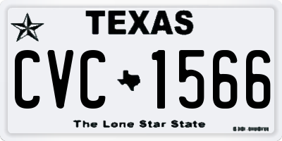 TX license plate CVC1566