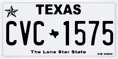 TX license plate CVC1575