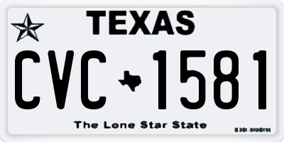 TX license plate CVC1581