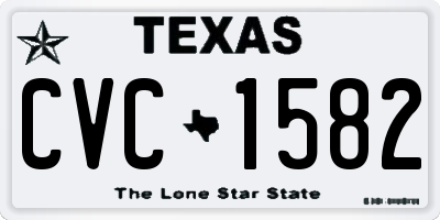 TX license plate CVC1582