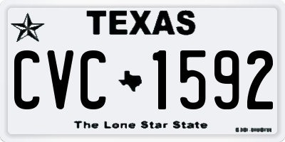 TX license plate CVC1592