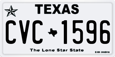 TX license plate CVC1596