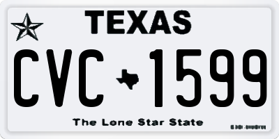 TX license plate CVC1599