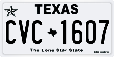 TX license plate CVC1607