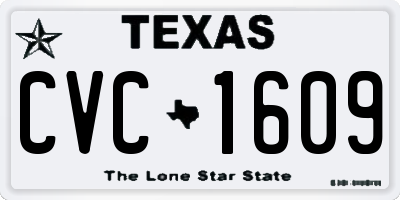 TX license plate CVC1609