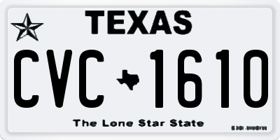 TX license plate CVC1610