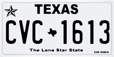 TX license plate CVC1613