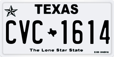TX license plate CVC1614