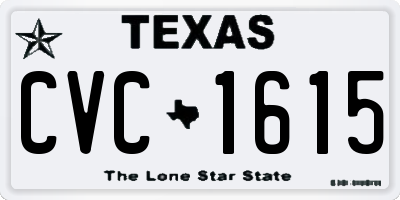 TX license plate CVC1615