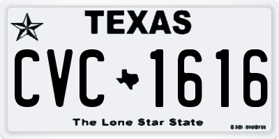 TX license plate CVC1616
