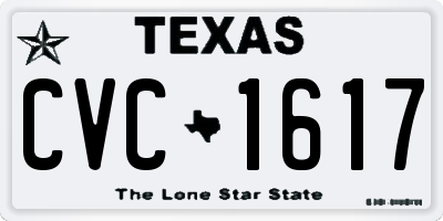 TX license plate CVC1617