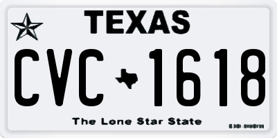 TX license plate CVC1618