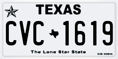 TX license plate CVC1619