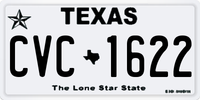TX license plate CVC1622