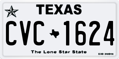 TX license plate CVC1624