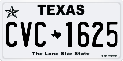 TX license plate CVC1625