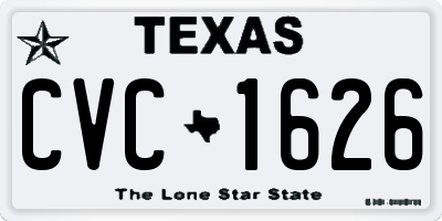 TX license plate CVC1626