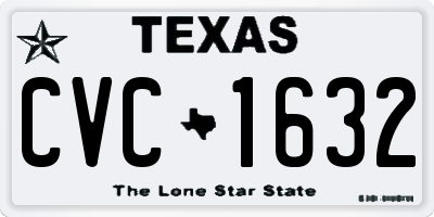 TX license plate CVC1632