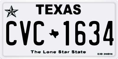 TX license plate CVC1634