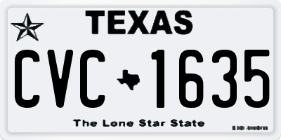 TX license plate CVC1635