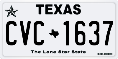 TX license plate CVC1637