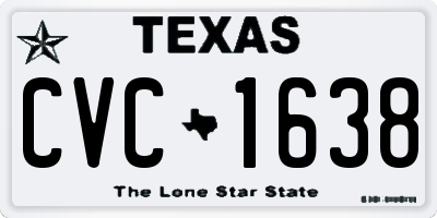 TX license plate CVC1638
