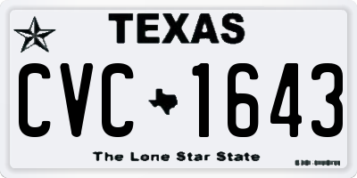TX license plate CVC1643