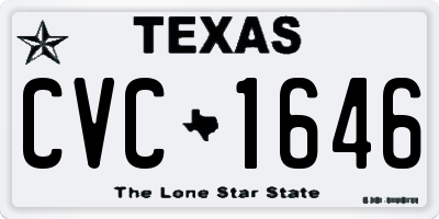 TX license plate CVC1646