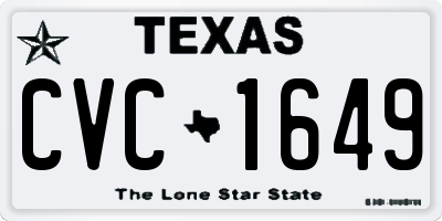 TX license plate CVC1649