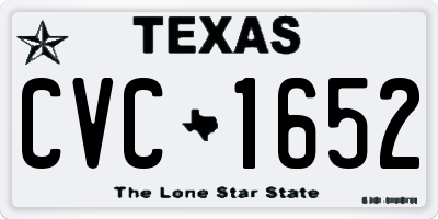 TX license plate CVC1652