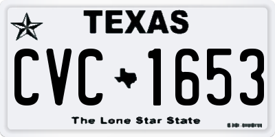 TX license plate CVC1653