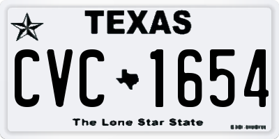TX license plate CVC1654
