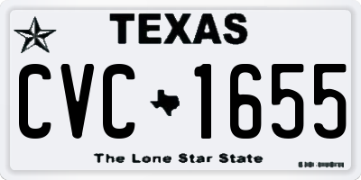 TX license plate CVC1655