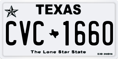 TX license plate CVC1660