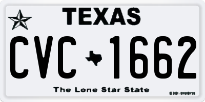 TX license plate CVC1662