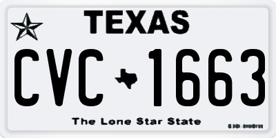 TX license plate CVC1663
