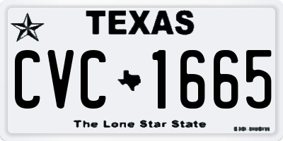 TX license plate CVC1665