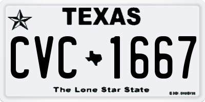 TX license plate CVC1667