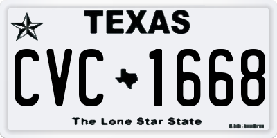 TX license plate CVC1668
