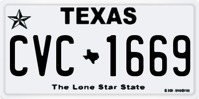 TX license plate CVC1669
