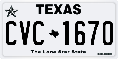 TX license plate CVC1670