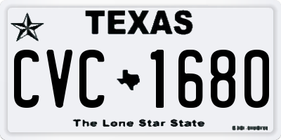 TX license plate CVC1680
