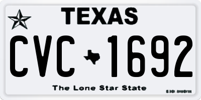 TX license plate CVC1692