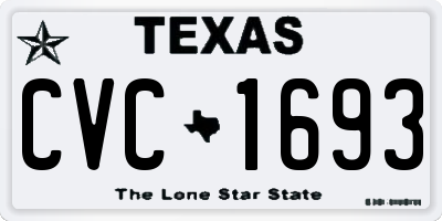 TX license plate CVC1693