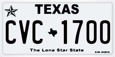 TX license plate CVC1700